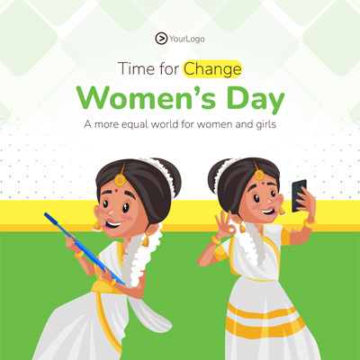 Banner with happy womens day template poster
