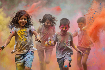 Picture of kids playing with splashes of water