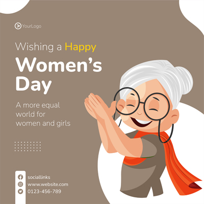 Womens day wishing card banner poster template