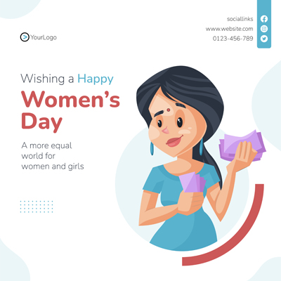 Womens day wishing card template banner