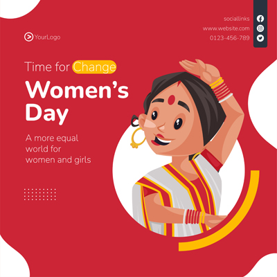 Womens day wishing card template banner post