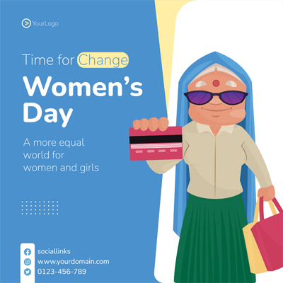 Womens day wishing card template banner poster