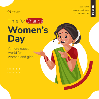 Womens day wishing card template post banner