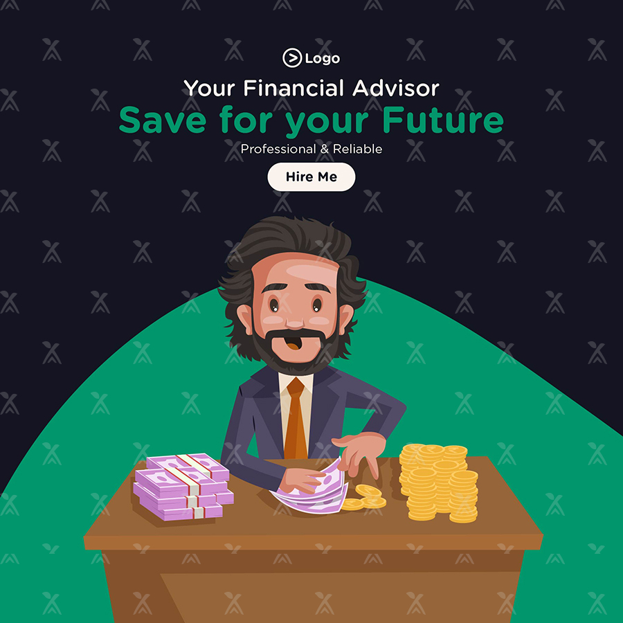 Social media banner design of stock market finance investment