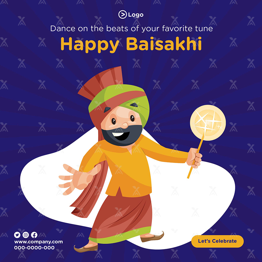 Dance on your favorite tune with happy Baisakhi banner template Dance on your favorite tune with happy Baisakhi banner template