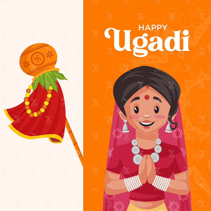 Indian New Year Festival Happy Ugadi Social Media Banner Indian New Year Festival Happy Ugadi Social Media Banner