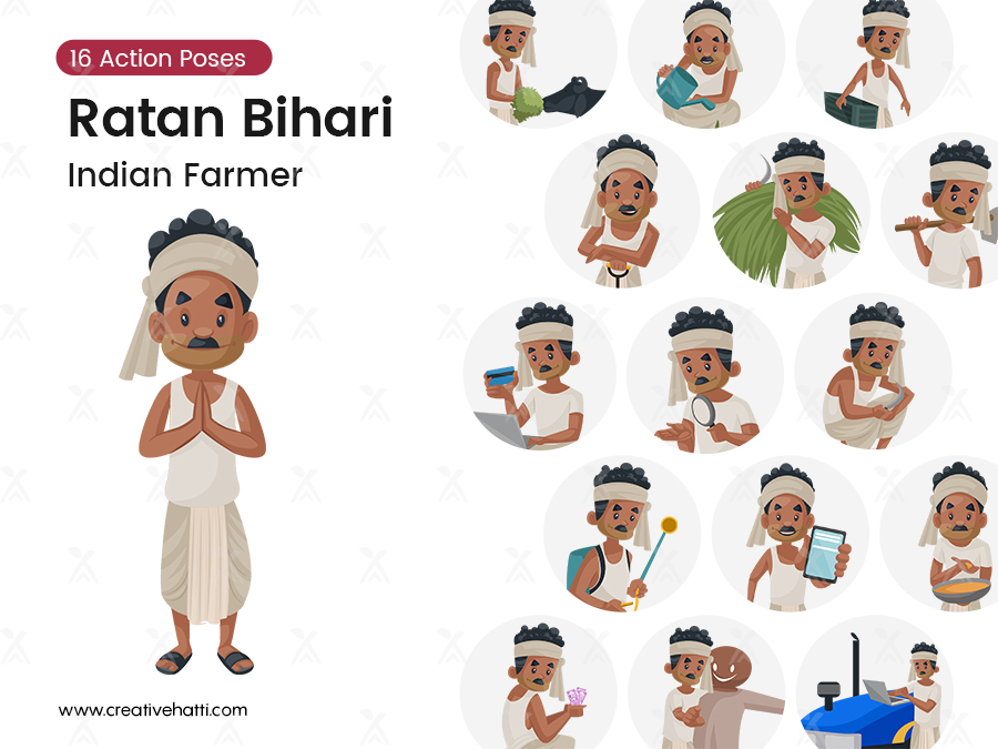 Ratan Bihari – The Indian Farmer Vector Bundle on Creative Hatti Ratan Bihari – The Indian Farmer Vector Bundle on Creative Hatti