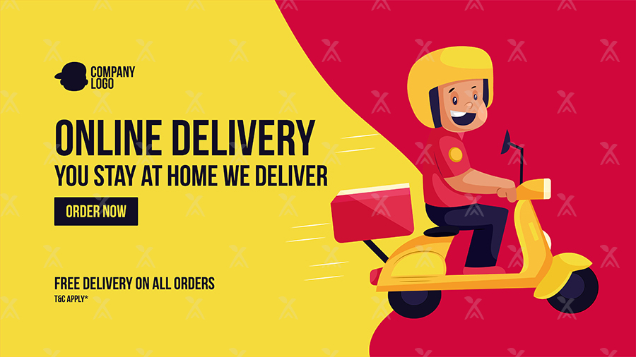 Delivery services free delivery on all orders banner design