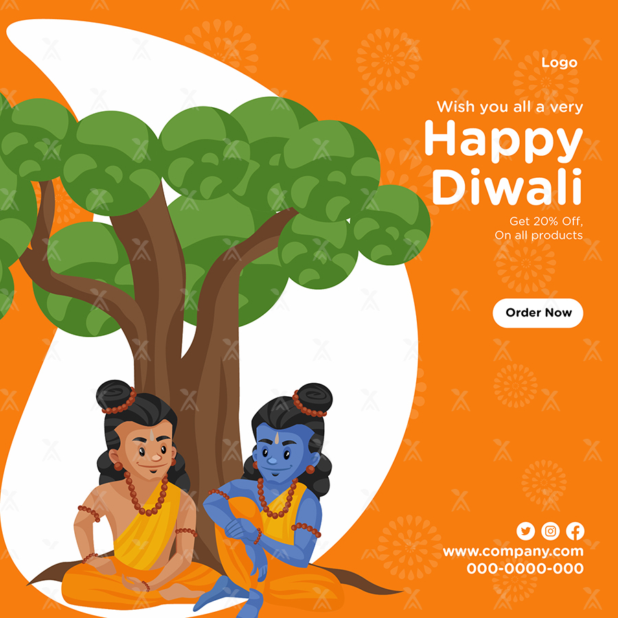 Banner for happy Diwali wishes template Banner for happy Diwali wishes template
