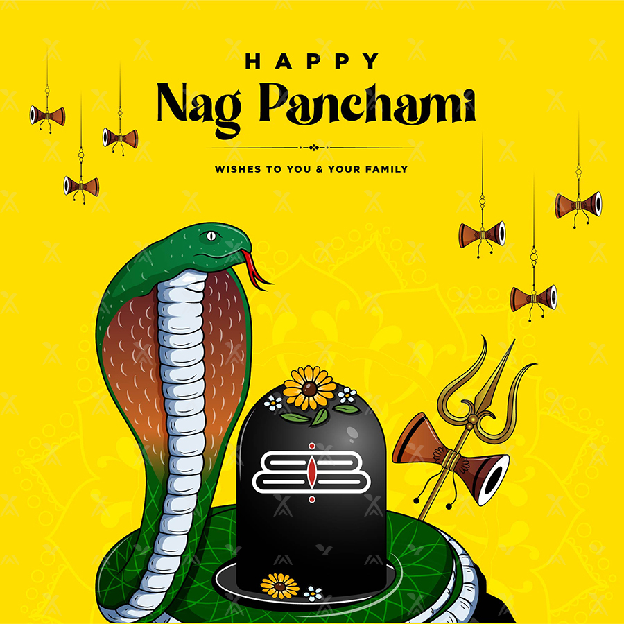 Banner design of happy nag panchami Indian festival celebrations