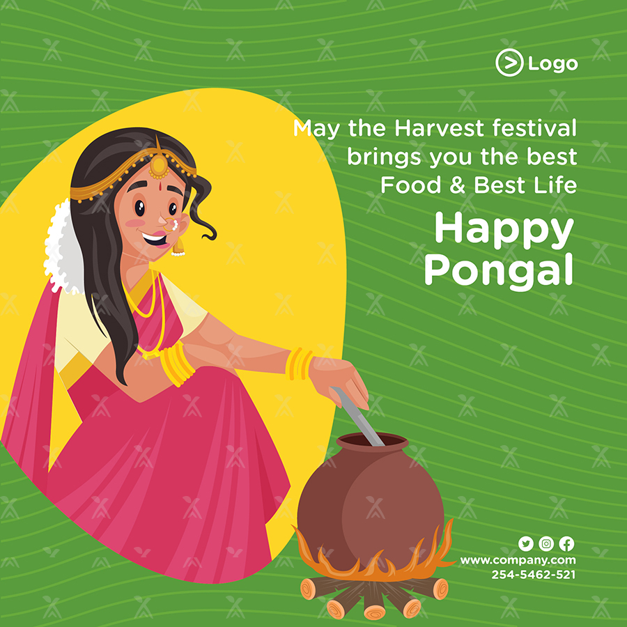 Banner design of Indian festival happy Pongal Banner design of Indian festival happy Pongal
