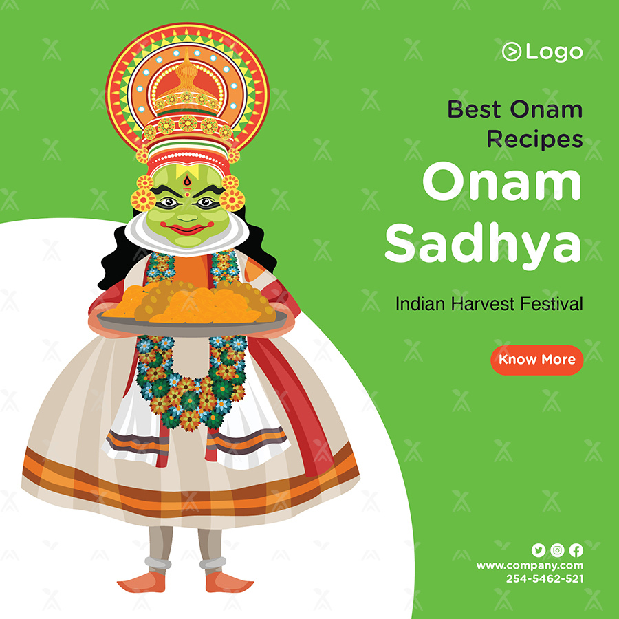 Banner of Onam sadhya Indian harvest festival best Onam recipes