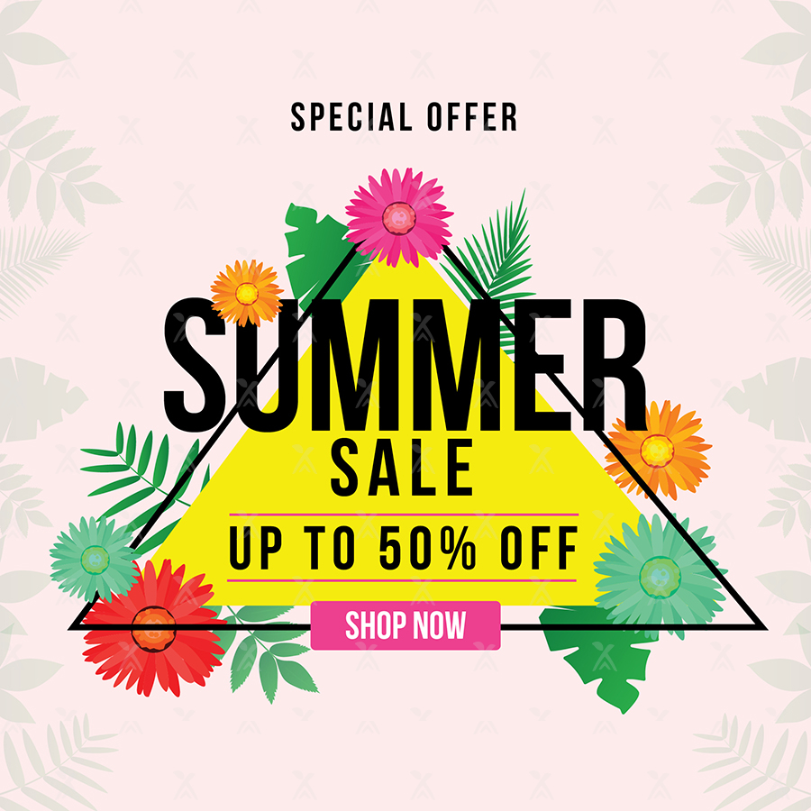 Special offer on summer sale banner design