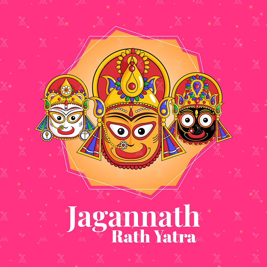 Banner of Indian festival Jagannath rath yatra Banner of Indian festival Jagannath rath yatra