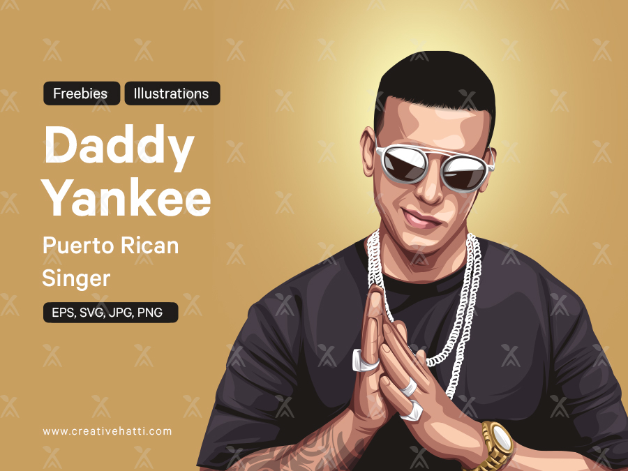 Daddy Yankee Puerto Rican Singer Vector Portrait Illustration Daddy Yankee Puerto Rican Singer Vector Portrait Illustration