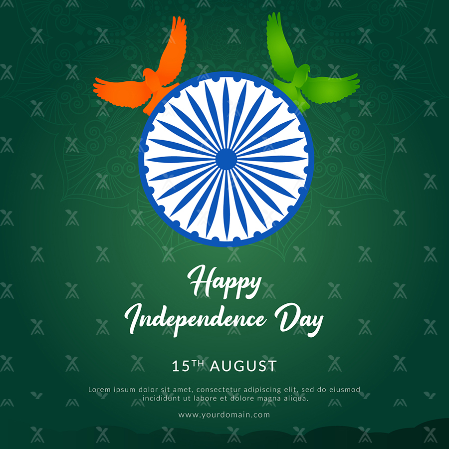 Banner template for happy independence day on 15 august