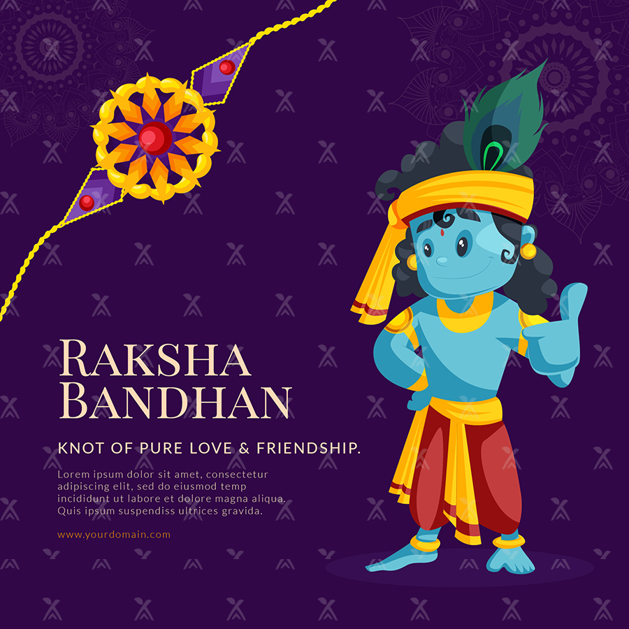 Banner template for happy raksha bandhan
