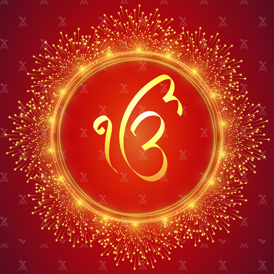 Ek Onkar decorated template banner design Ek Onkar decorated template banner design