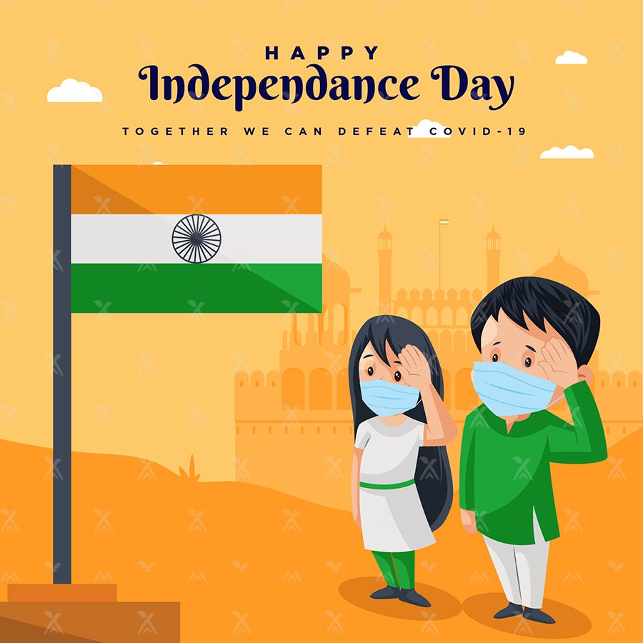 Happy independence day with a banner template