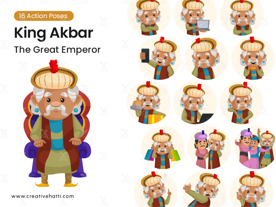King Akbar- The Great Emperor Vector Bundle On Creative Hatti