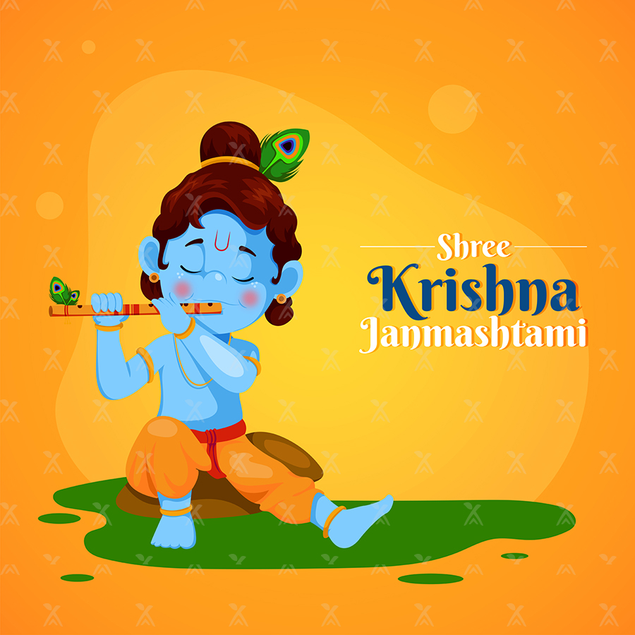 Shree Krishna Janmashtami banner template Shree Krishna Janmashtami banner template