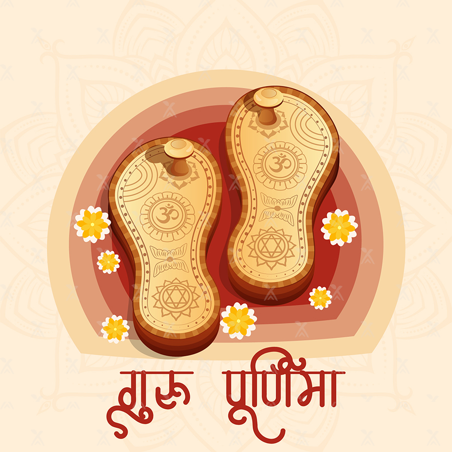 Free Vector | Hand draw guru purnima sketch on honoring celebration card  background