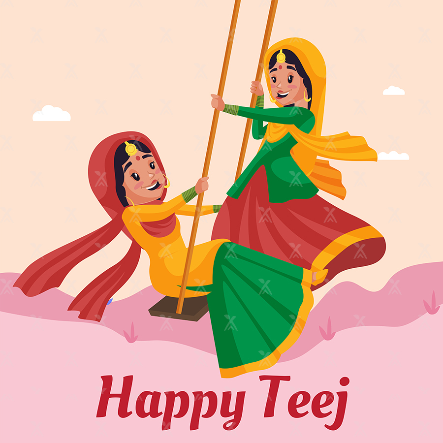 Template banner of Indian festival happy teej