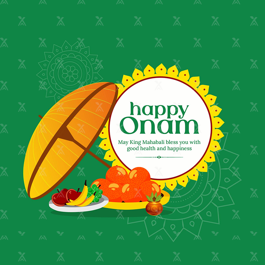 Banner of happy Onam wishes template