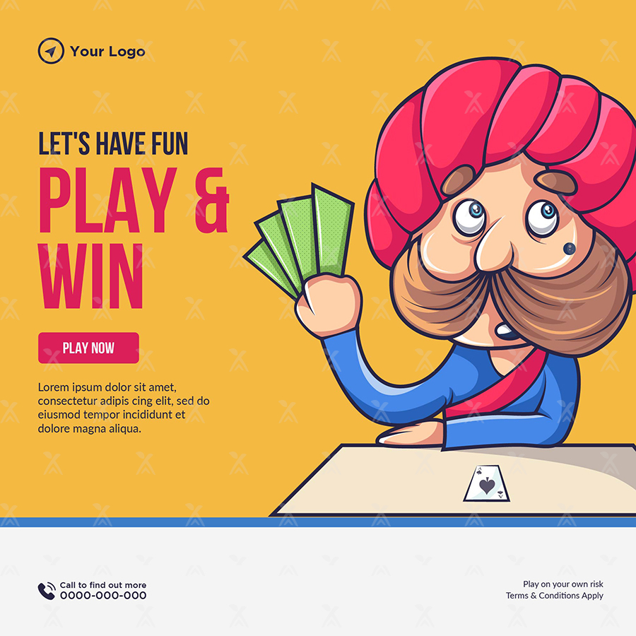 Play Now Online Games Win Cash Contest Dollars Banner Template