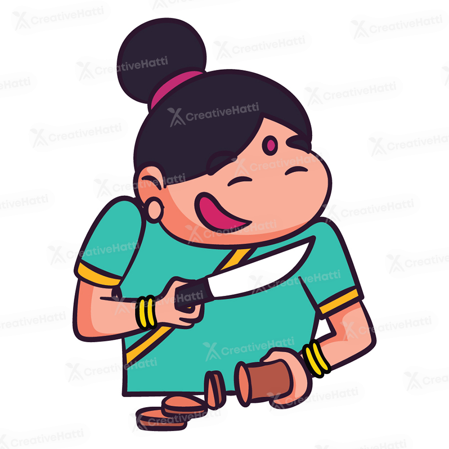Hitler aunty is cutting vegetables with knife Hitler aunty is cutting vegetables with knife
