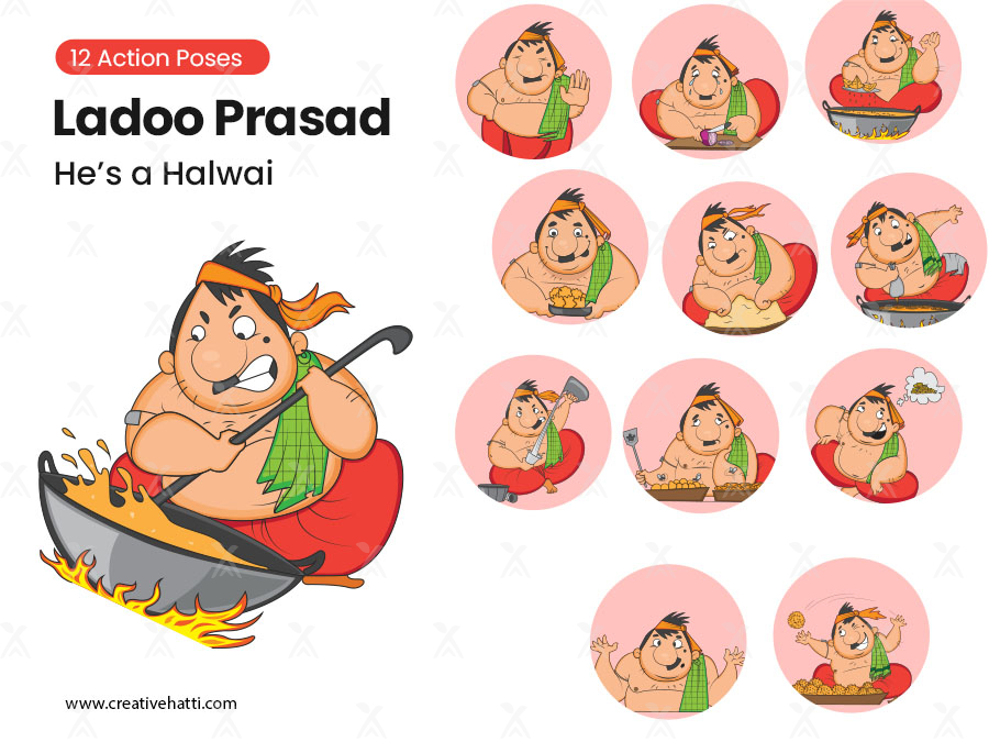 Ladoo Prasad- He's a Halwai Vector Bundle On Creative Hatti Ladoo Prasad- He's a Halwai Vector Bundle On Creative Hatti