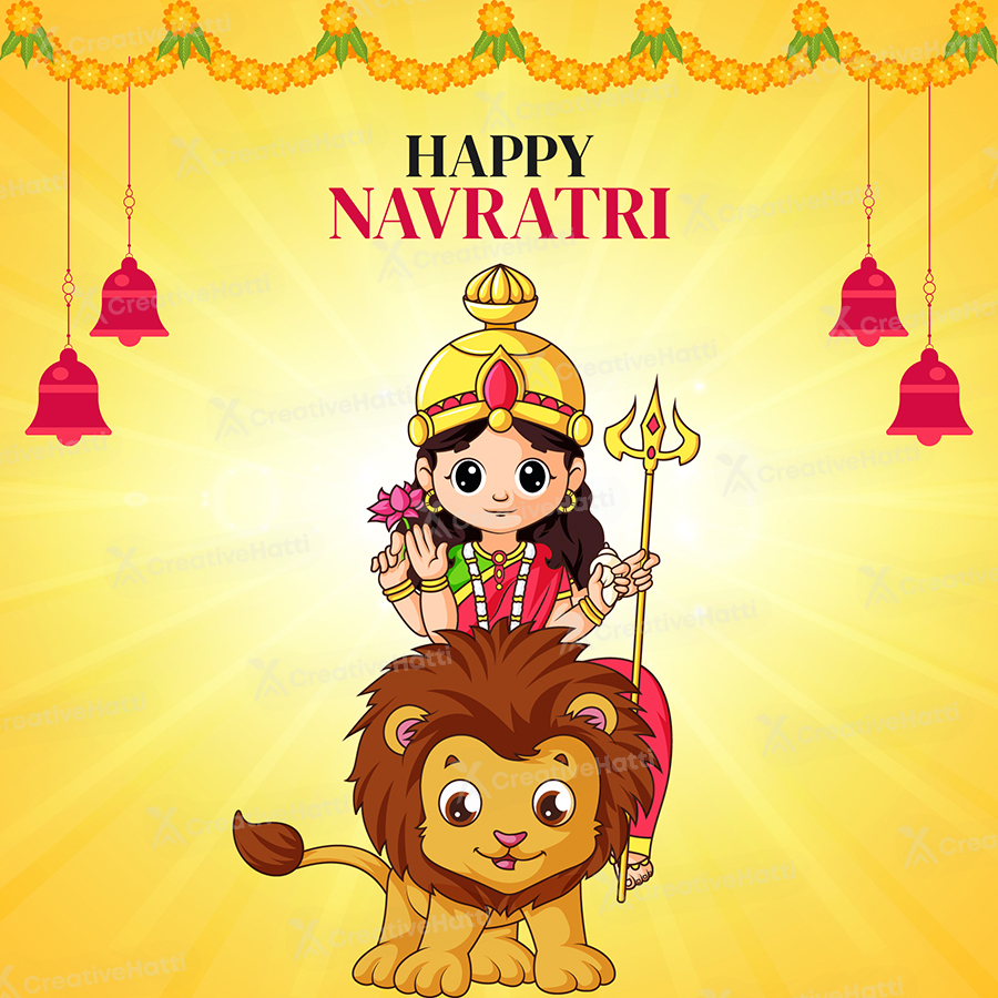 Banner template for happy Navratri illustration