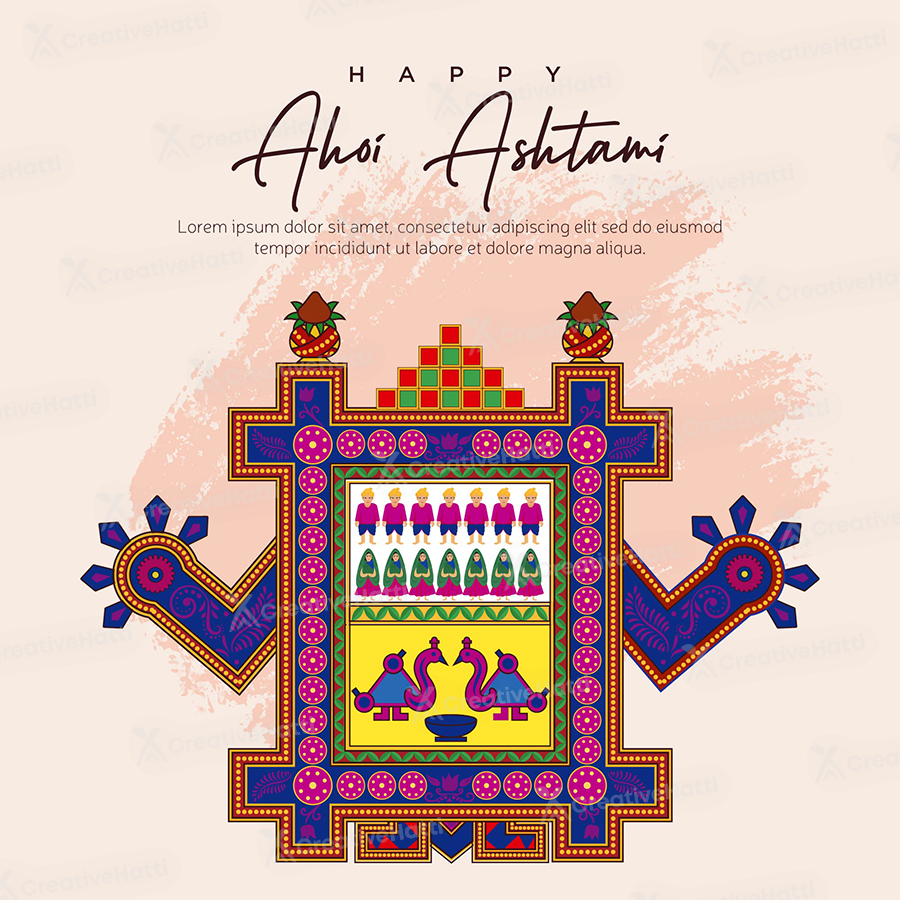 Happy Ahoi Ashtami design template