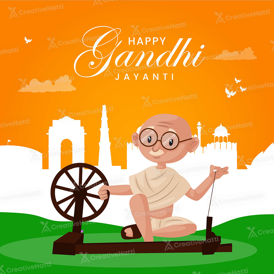 Happy Gandhi jayanti banner design