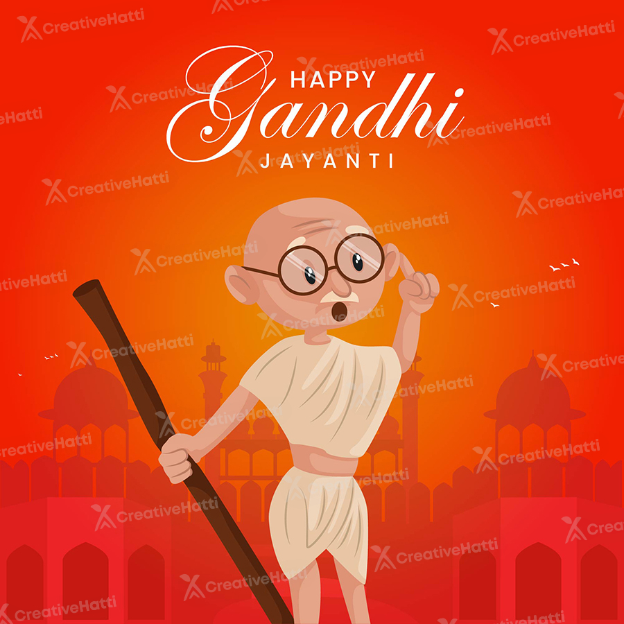 Happy Gandhi jayanti banner template design