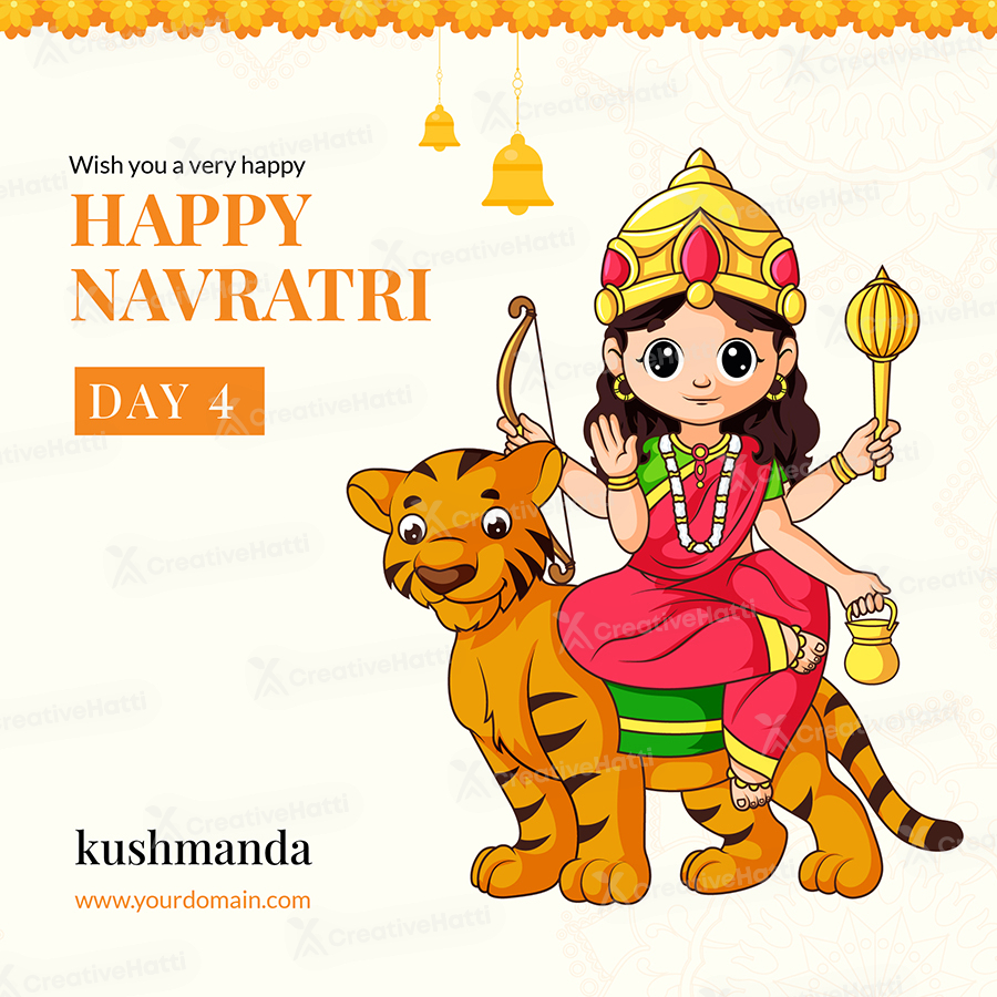 Happy Navratri goddess Kushmanda banner template Happy Navratri goddess Kushmanda banner template