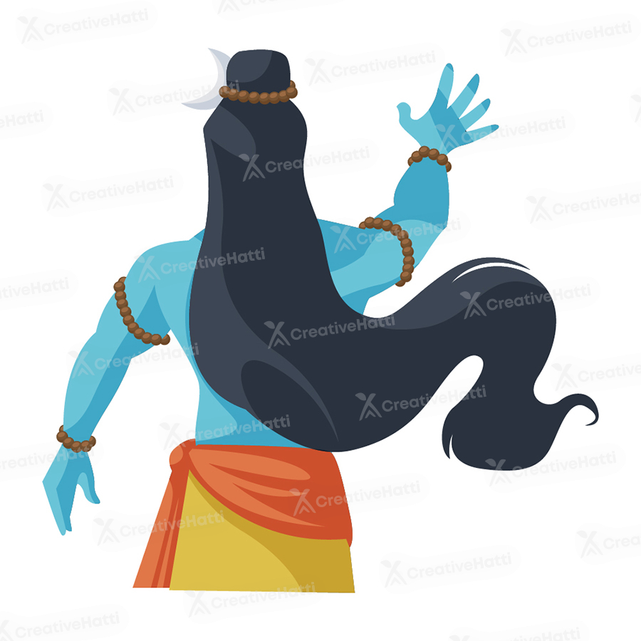 Lord Shiva is standing in back pose