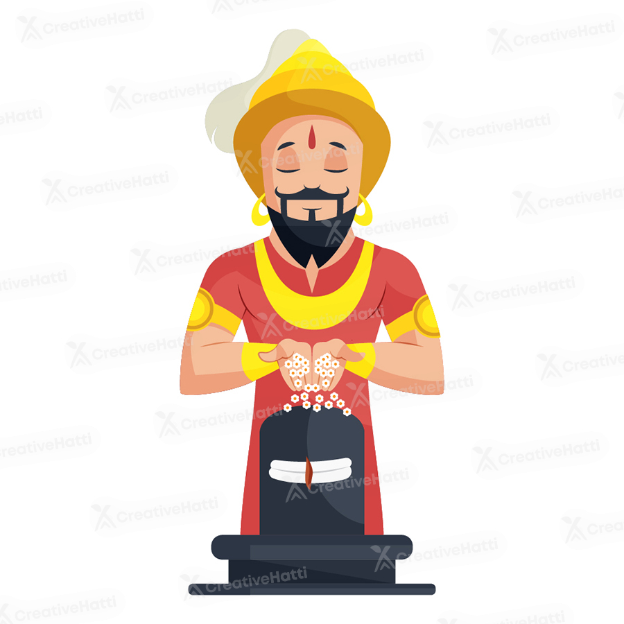Man is praying to Lord Shiva Man is praying to Lord Shiva