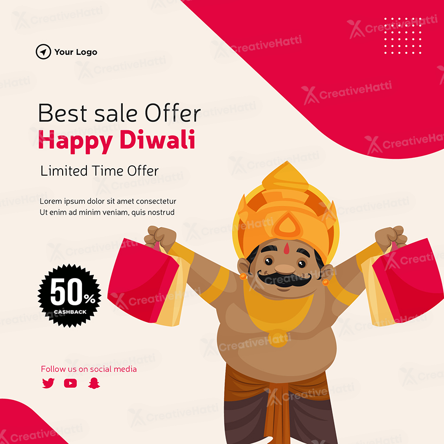 Flat design of happy Diwali best sale offer template