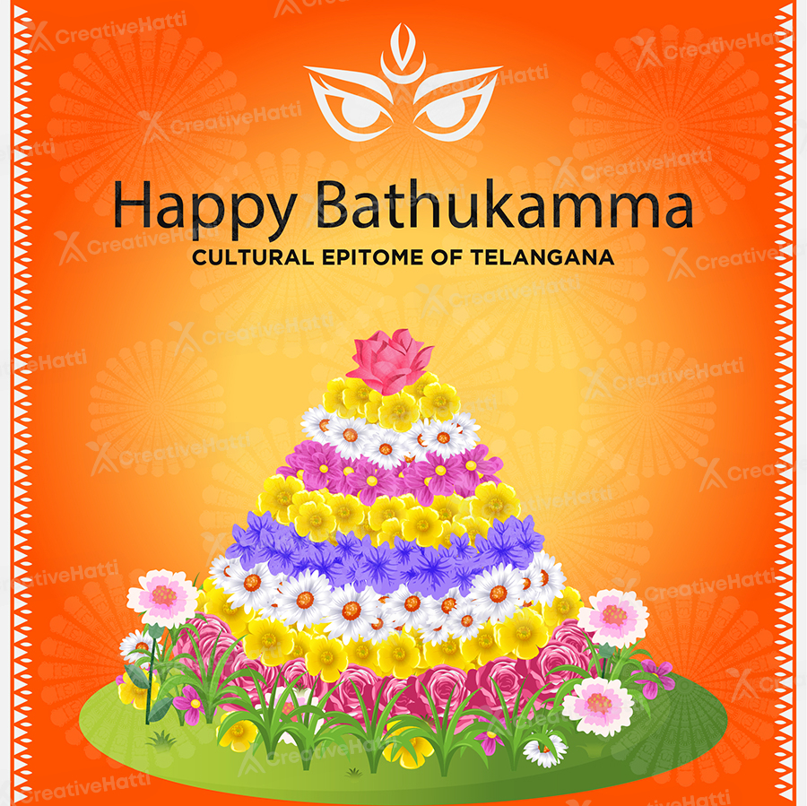 Happy Bathukamma cultural epitome template banner