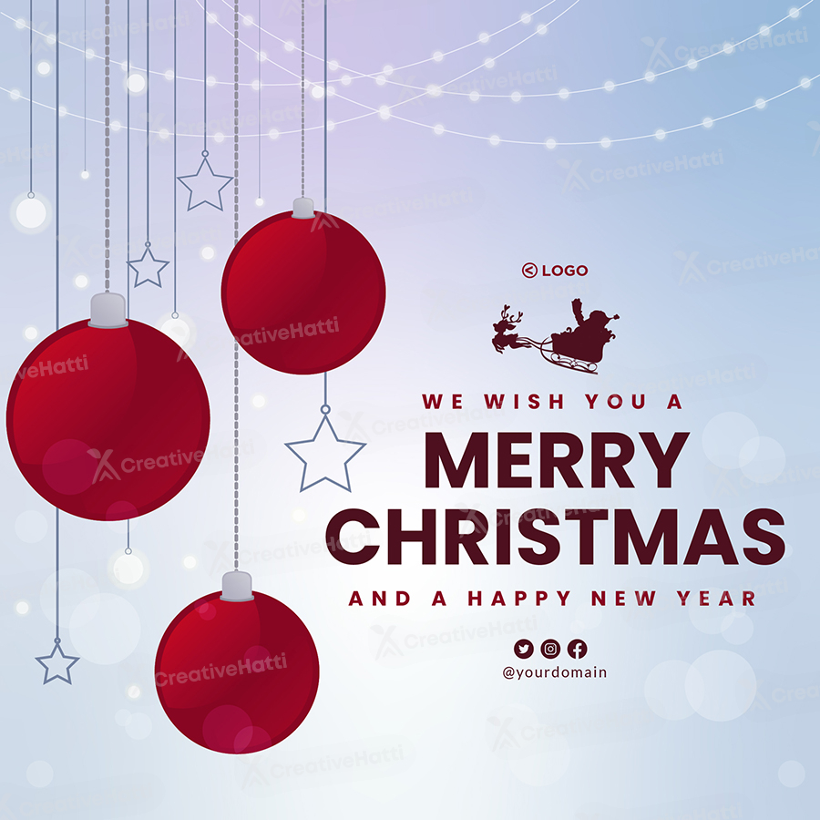 merry christmas and happy new year on template