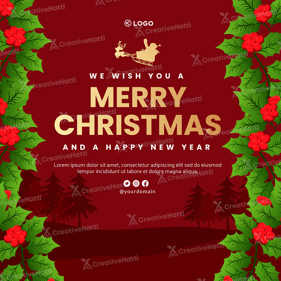Merry Christmas and happy new year template banner 17 large merry christmas and happy new year template banner