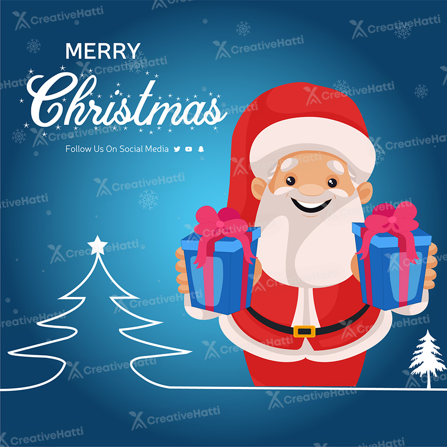 Merry christmas wishes with banner design