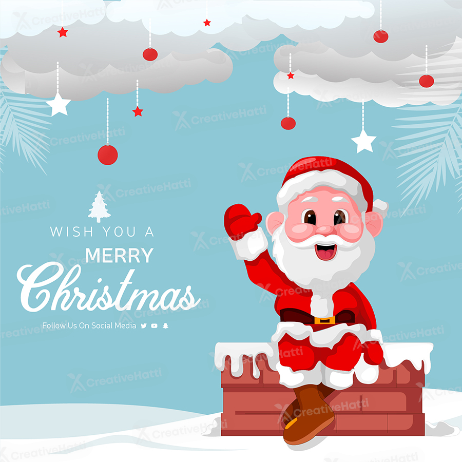 Wish you a merry christmas banner template Intended For Merry Christmas Banner Template