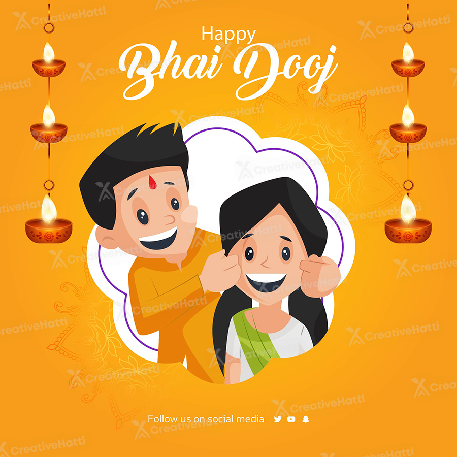 Happy bhai dooj event with banner template Happy bhai dooj event with banner template