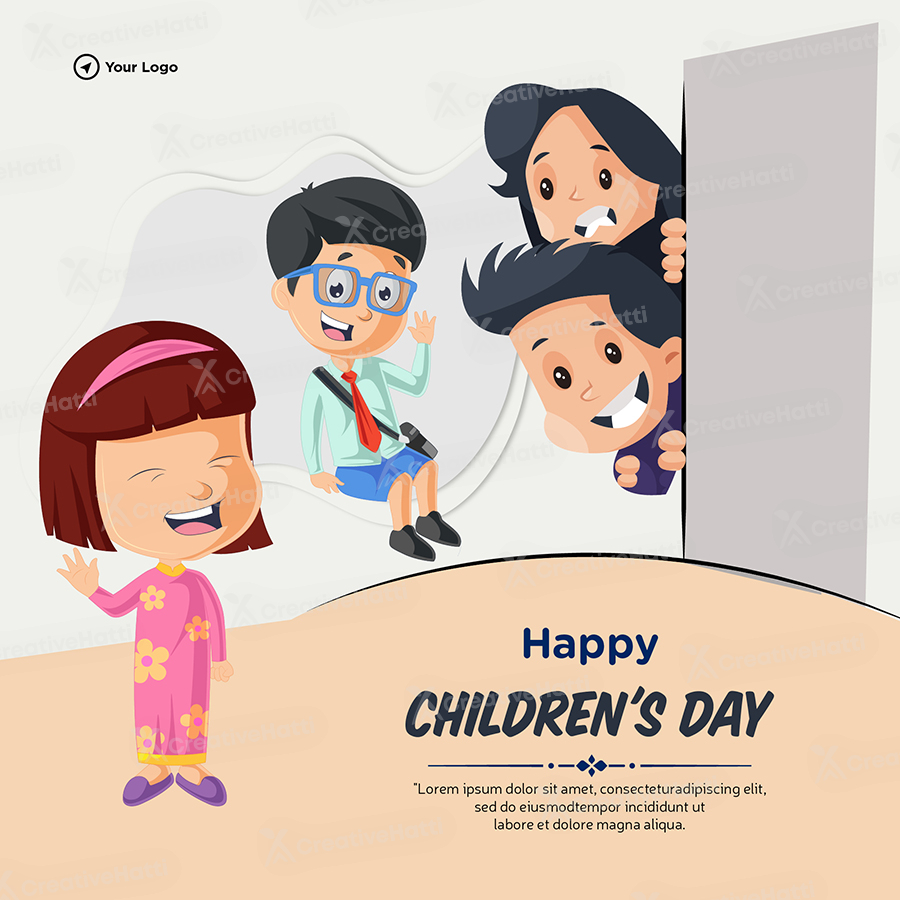 Happy children's day with the template banner
