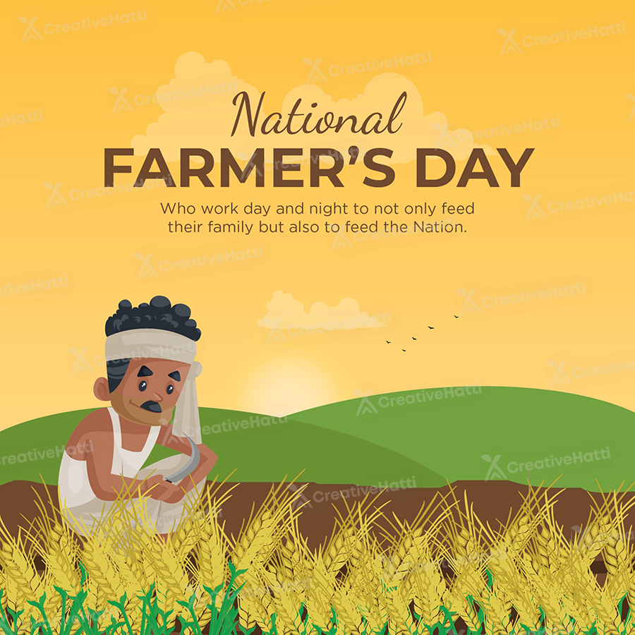 National farmers day design on the banner template