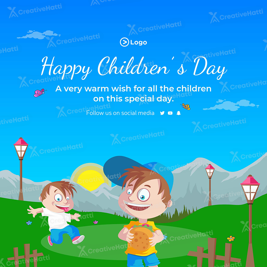 Template design for happy children's day Template design for happy children's day