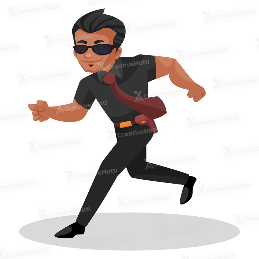 Bodyguard is running fast for his work Bodyguard is running fast for his work