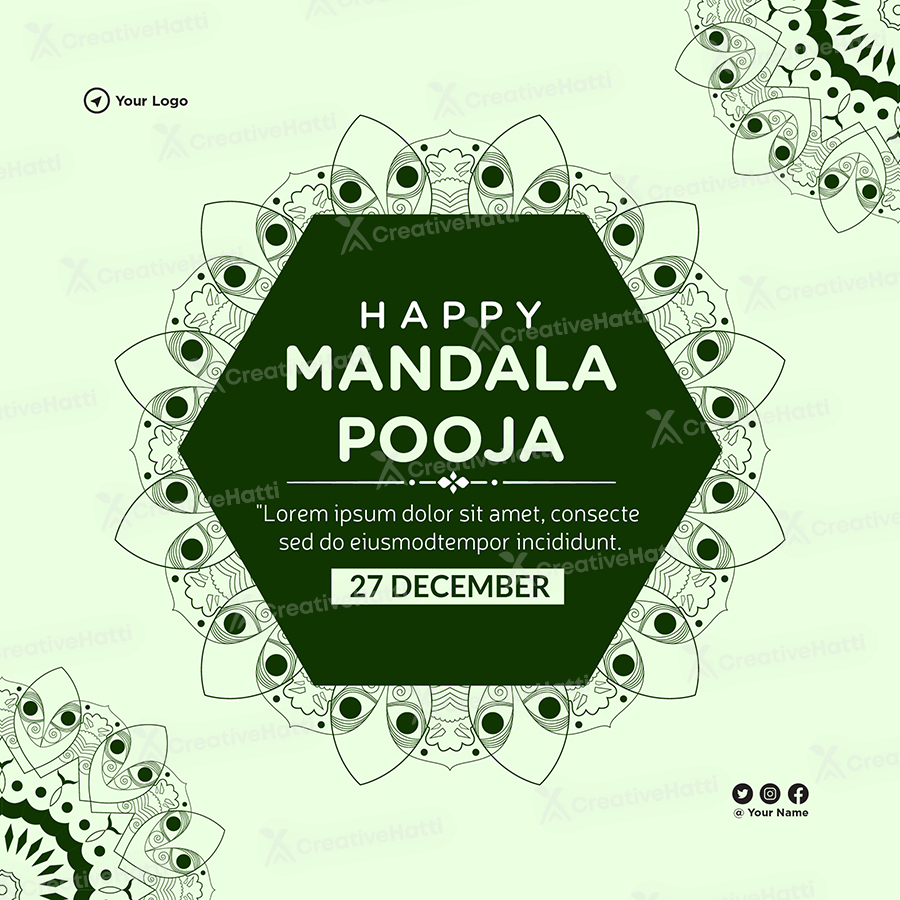 Happy mandala pooja of lord ayyapp on the template design